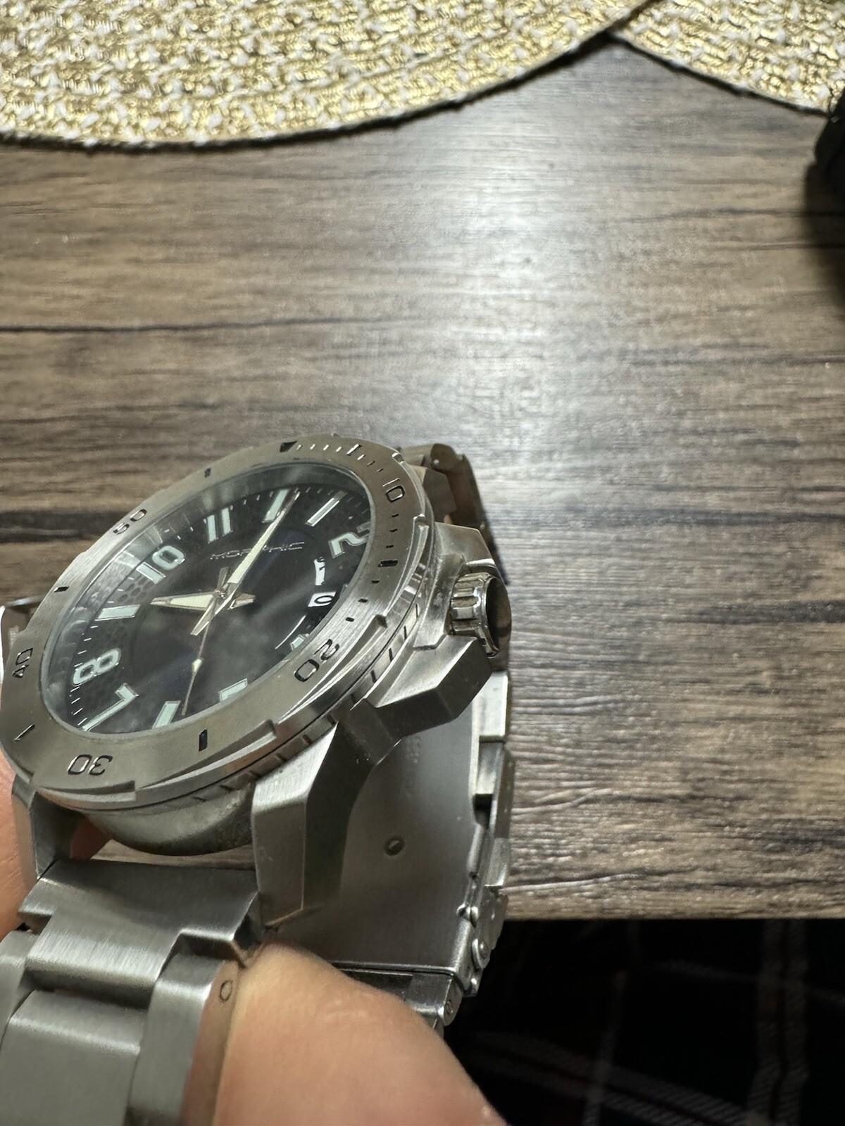 Morphic M70 Series Canvas-Overlaid Leather-Band Watch w/Date – MPH7002