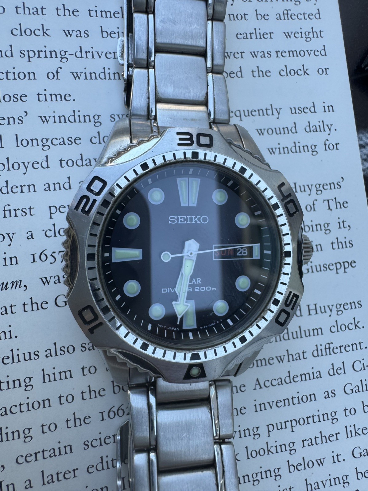 Seiko Diver 200m SNE107 Men’s Solar Watch Black Dial Stainless Bracelet