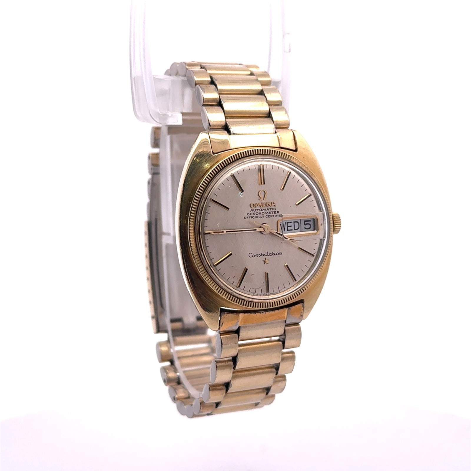 Omega Constellation Automatic Chronometer 14k Gold Filled Vintage Watch 35mm