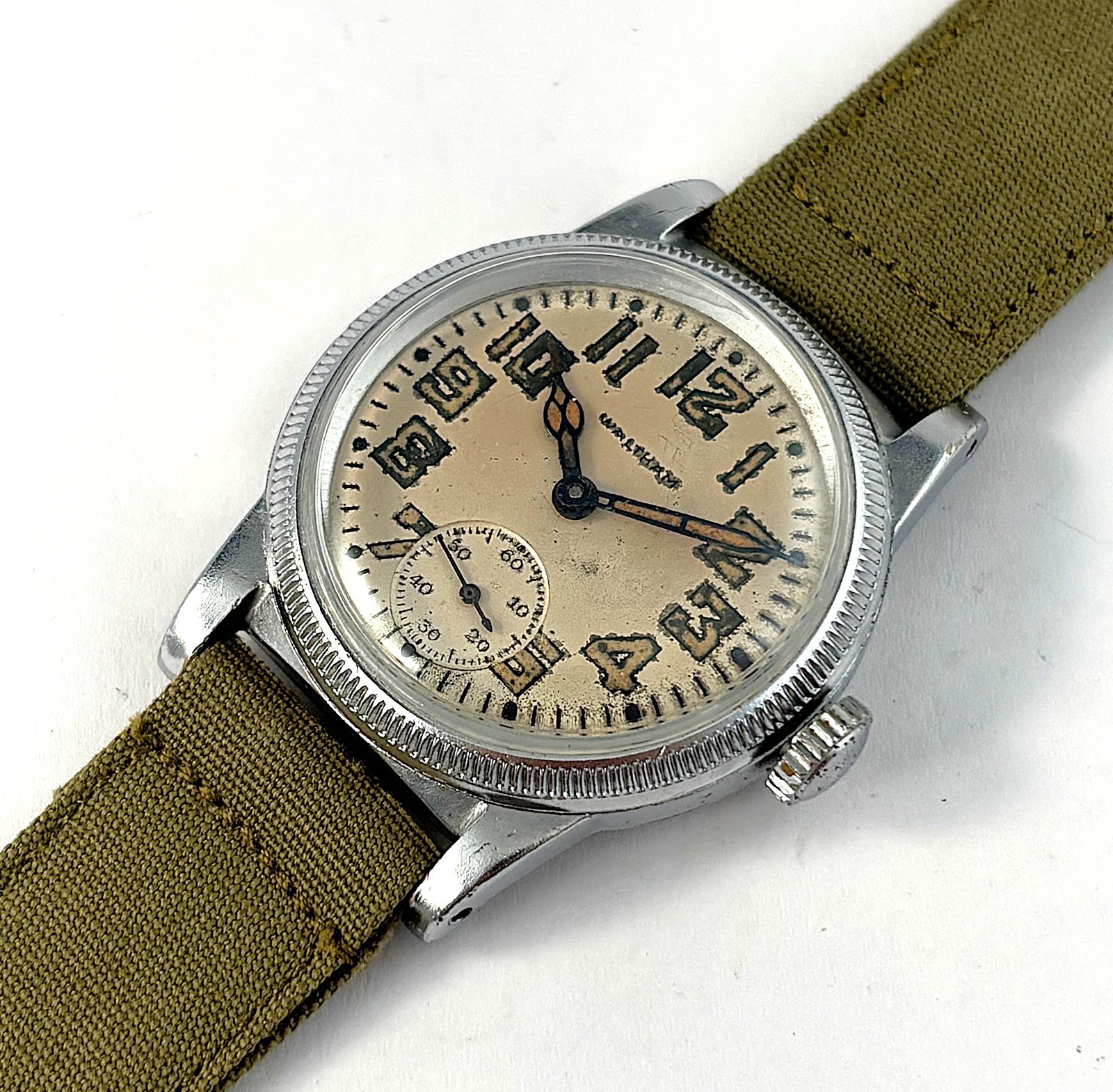 Vintage Waltham USA Military Issue Ord Dept Mens Watch 9J Oyster Case Serviced