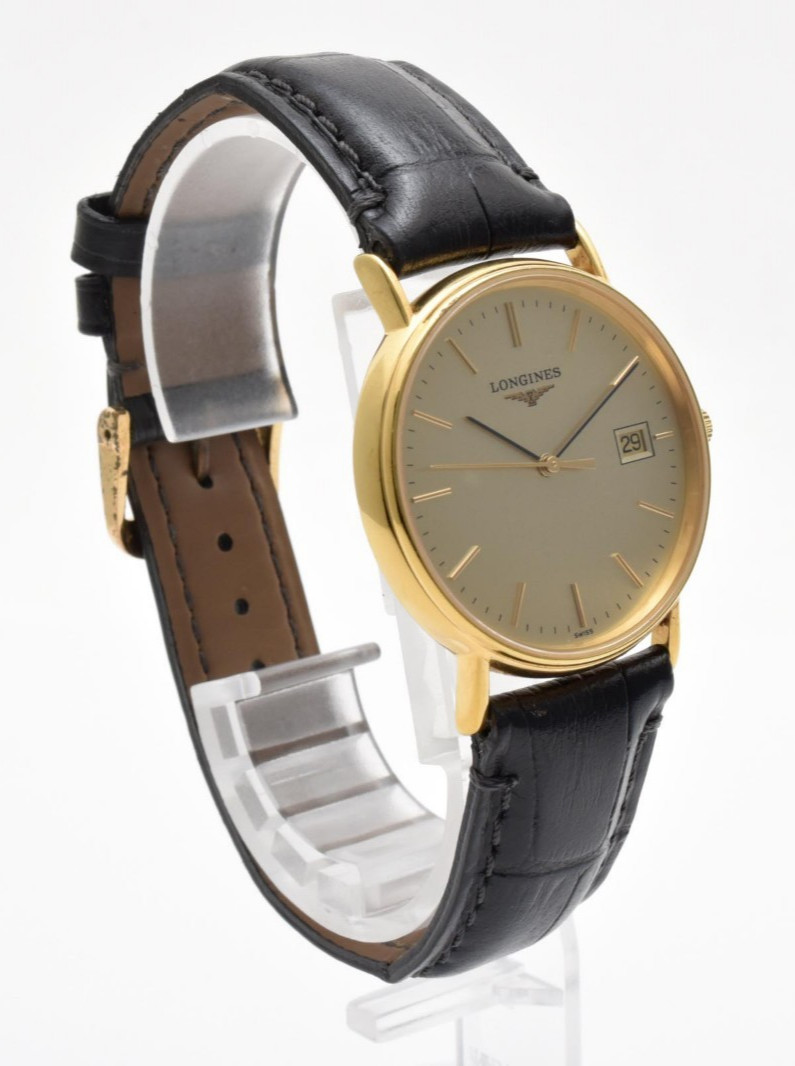 LONGINES Grande Classic L4.720.2 Gold Dial Date Day Qz Men’s Watch JAPAN [Exe+5]
