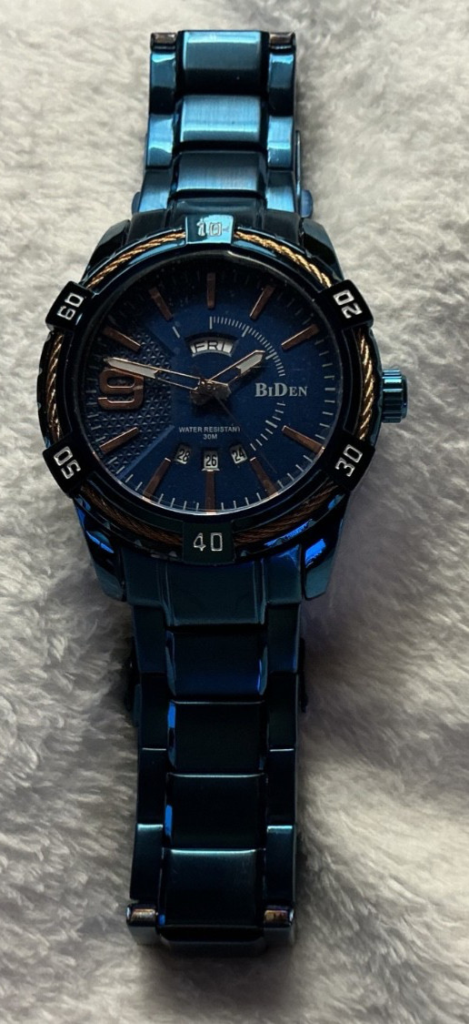 BiDen Stainless Steel Men’s Wrist Watch Model 0137 Blue quartz water resistant