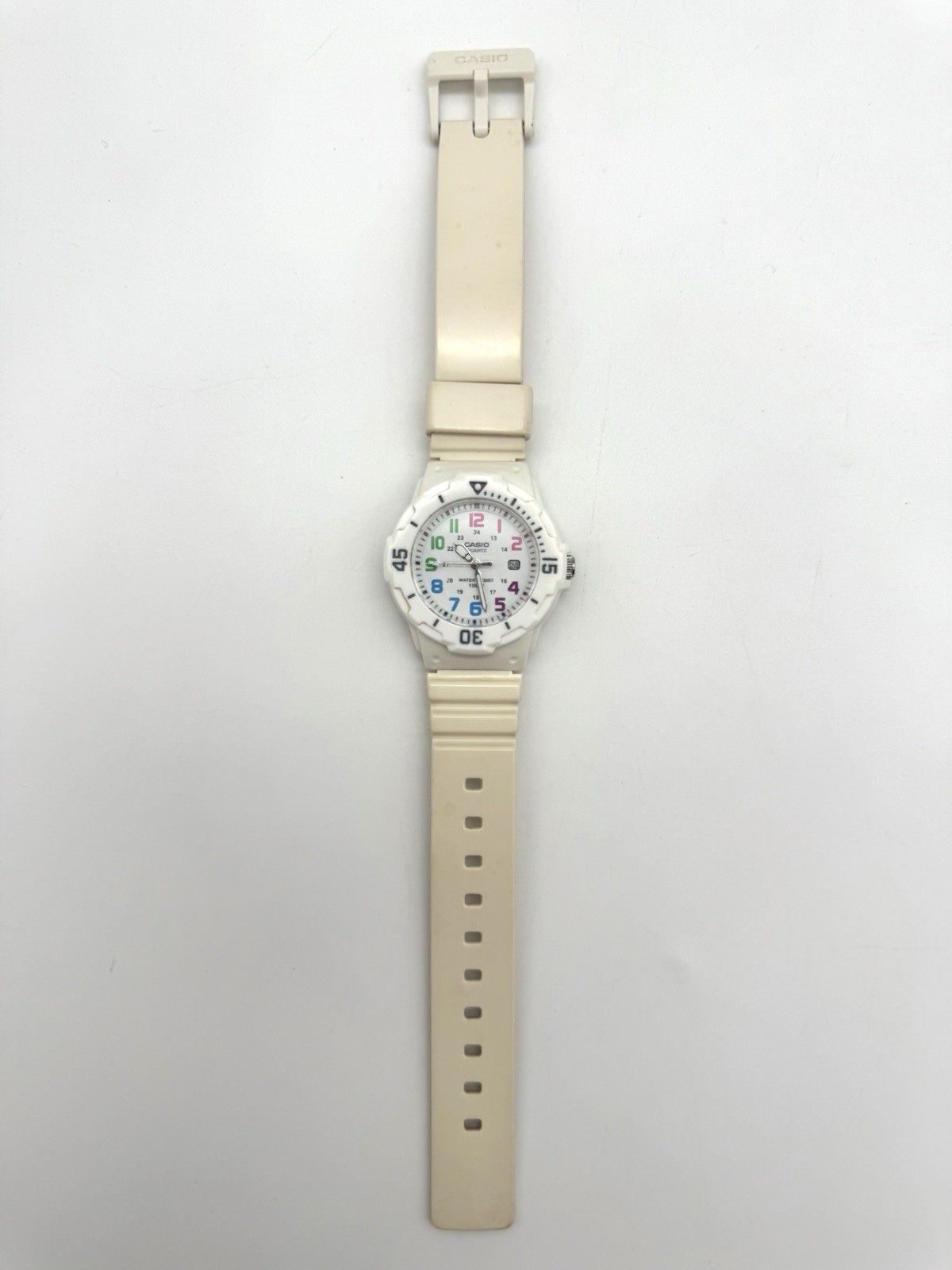 Casio LRW-200H White Multicolor Dial Analog Quartz Watch Water Resist Women’s