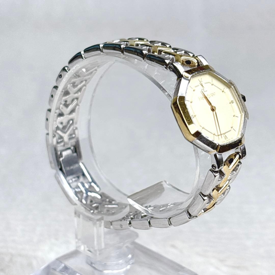 Yves Saint Laurent Octagon Wristwatch Quartz Women Gold Dial 24.2 mm Working