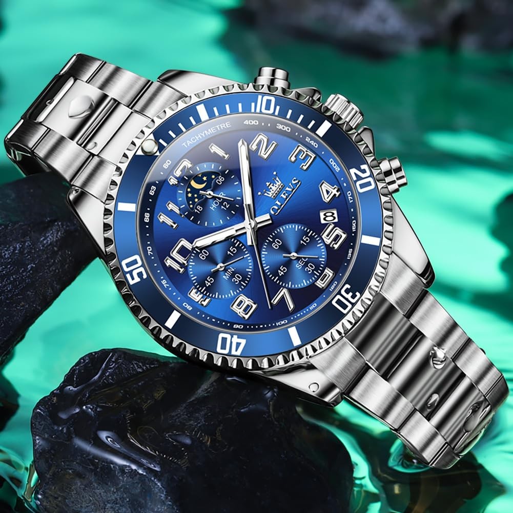 Mens Luxury Watch Stainless Steel Gold Black Blue Green White Gray Red Dial