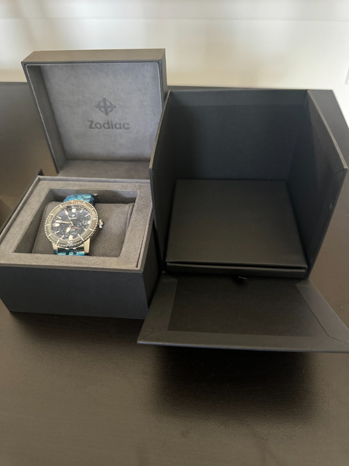 NEW Zodiac Super Sea Wolf 53 Compression Automatic Silver Black Watch ZO9288