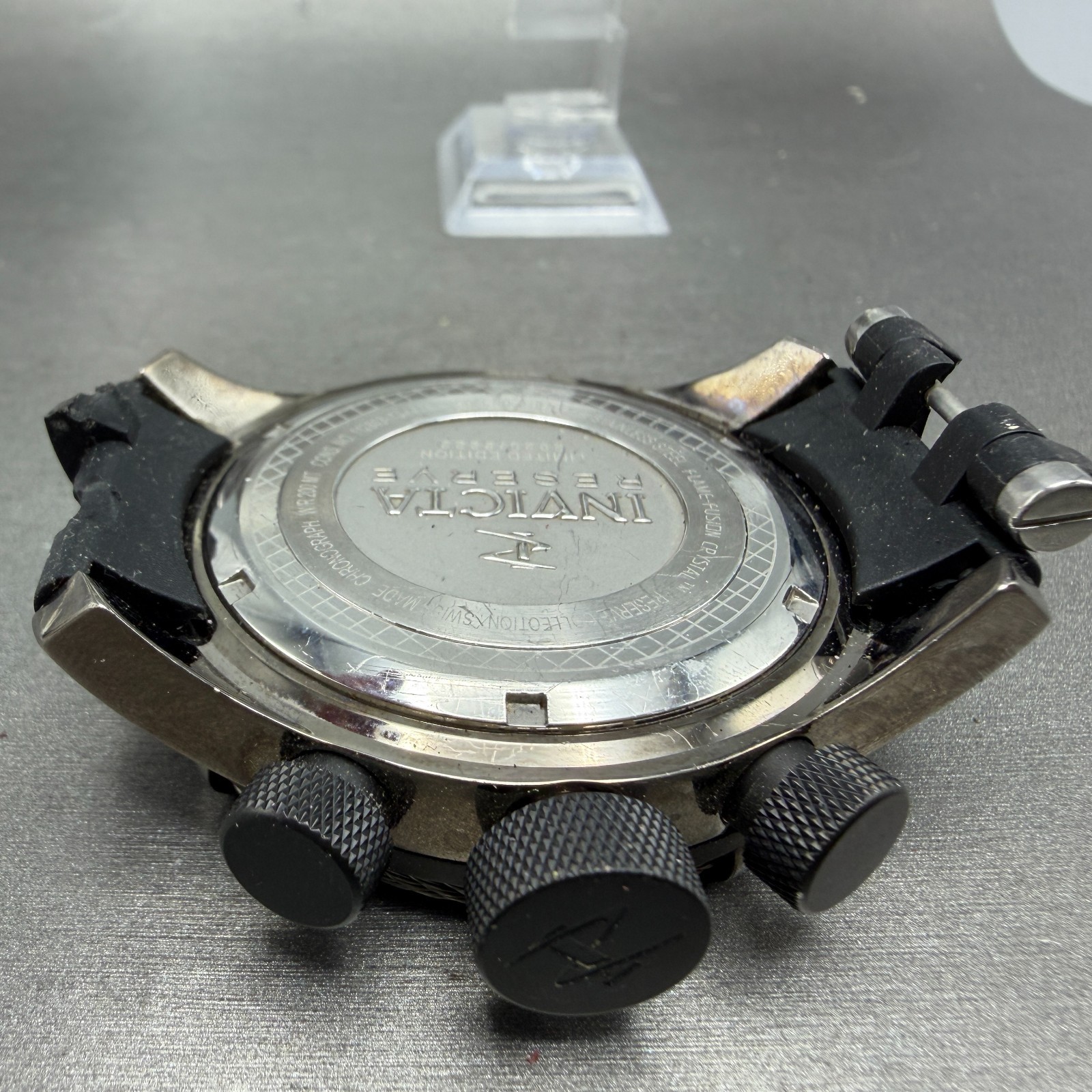 Invicta Reserve Bolt Chrono Watch Men 50mm Silver Dial Gray Daydate 0197 NewBatt