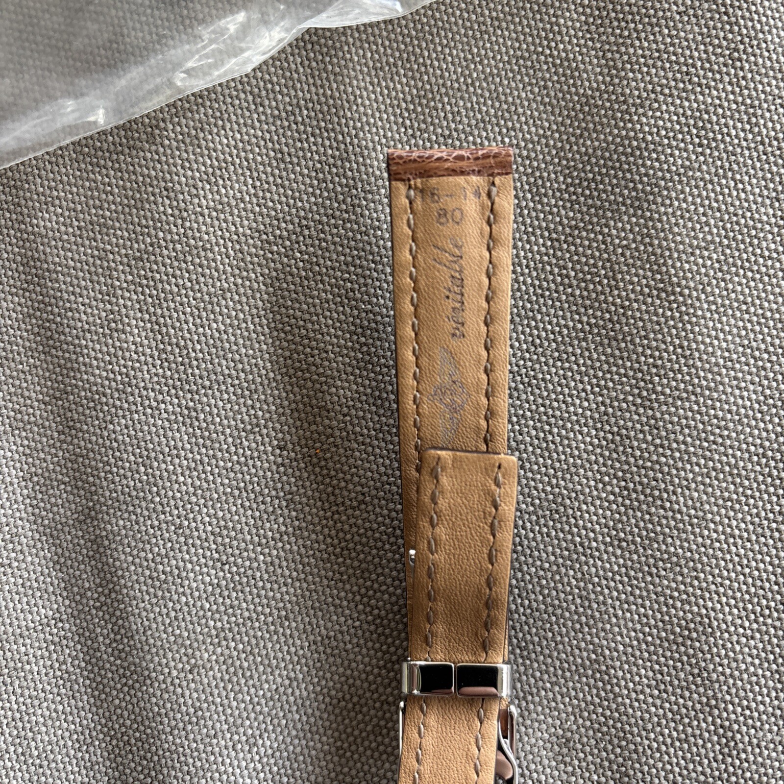 Original New Breitling 16-14 80 Leather Bracelet Band for Folding Clasp 226