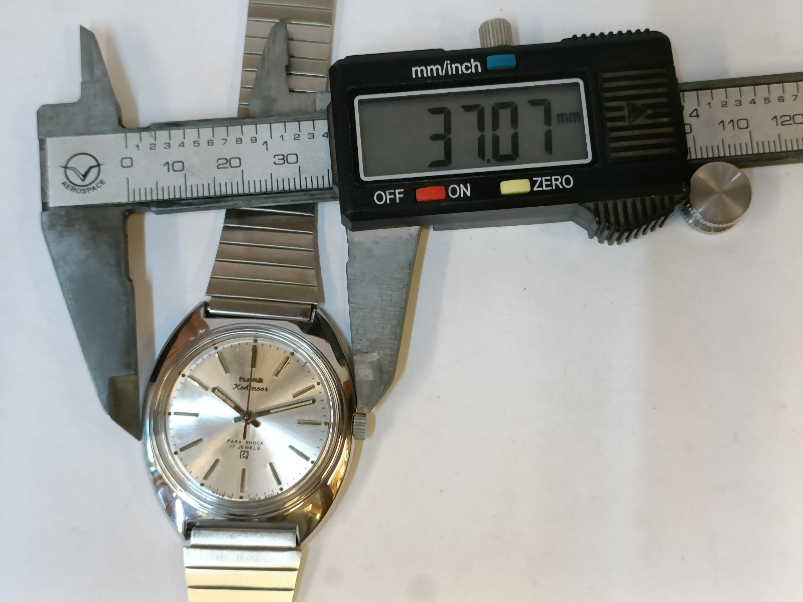 HMT KOHINOOR 17J WINDING SILVER DIAL 0231 INDIA MEN’S WORKING CONDITION