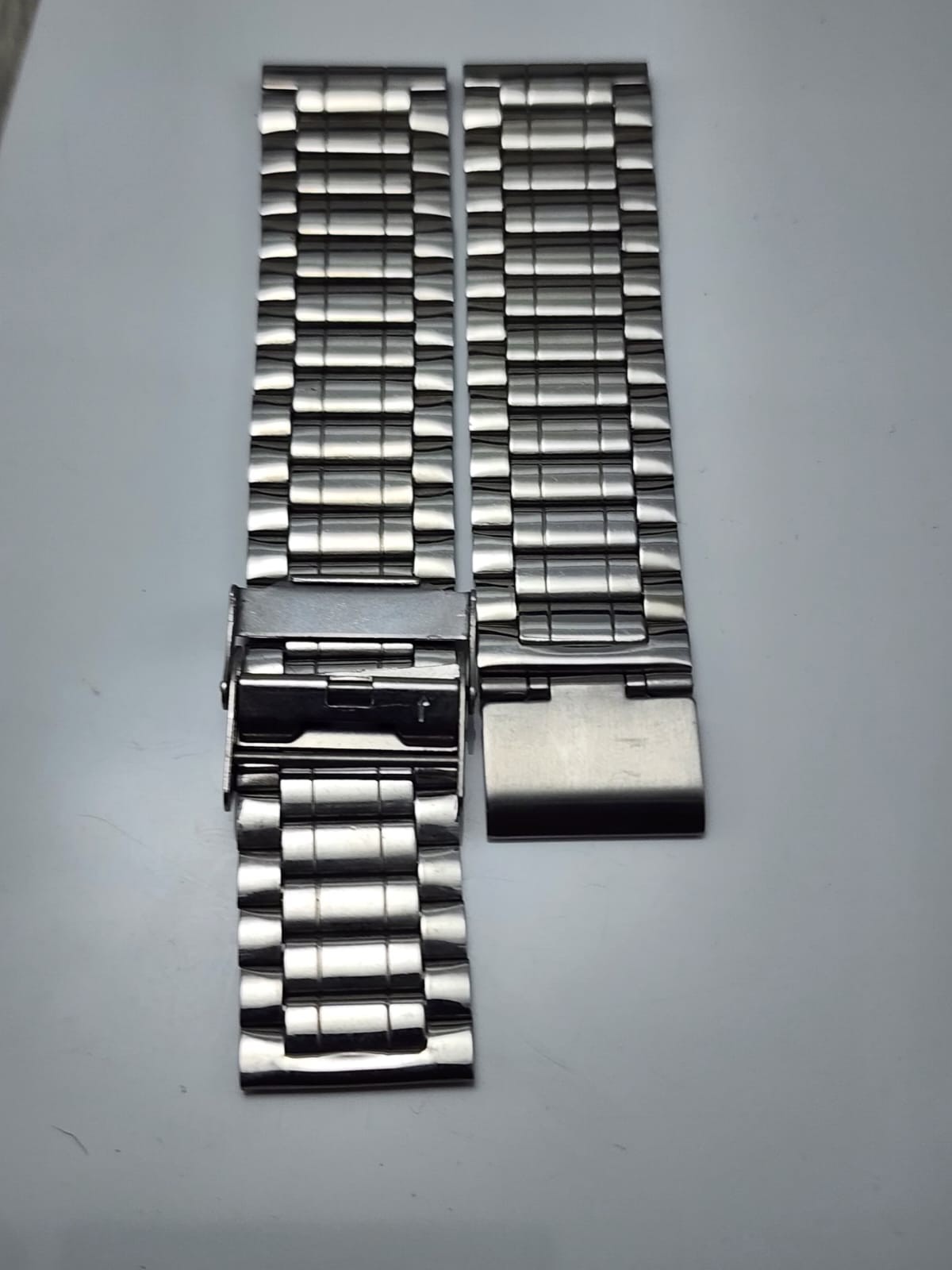 20mm Silver Stainless Steel Watch Bracelet Replacement Band with Fold Clasp