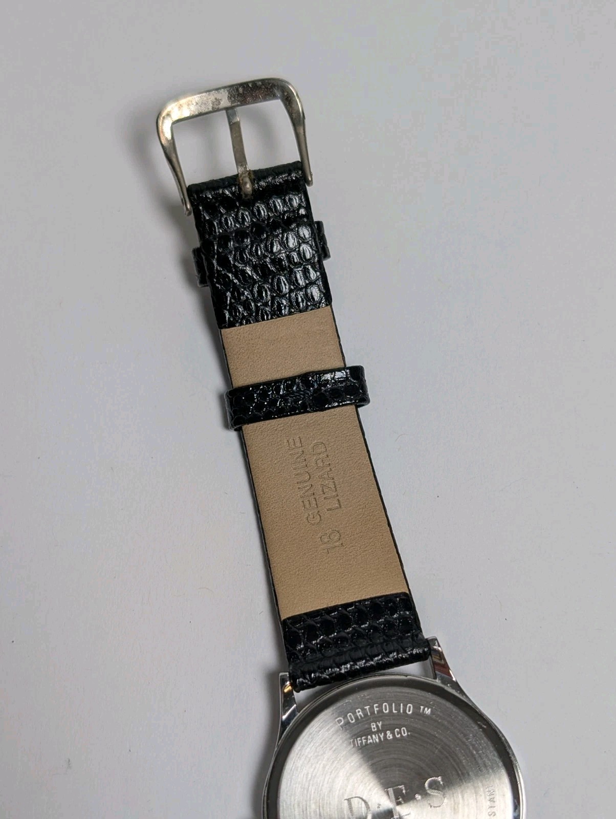 Vtg Tiffany & Co Portfolio Watch White Roman Dial Stainless Steel 33mm Swiss