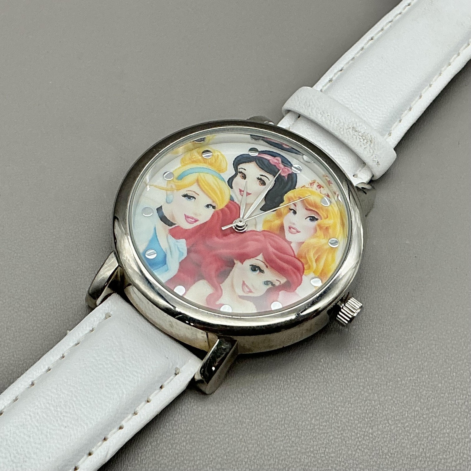 Disney Princess Womens Watch Multicolor Dial White Strap Analog Quartz PN1532