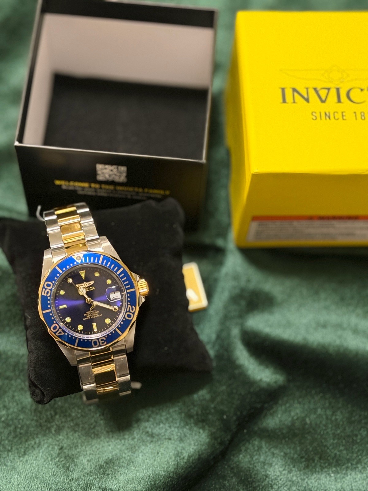 Invicta Pro Diver 26972 Blue Dial Two Tone Stainless Steel Wrist Watch for Men