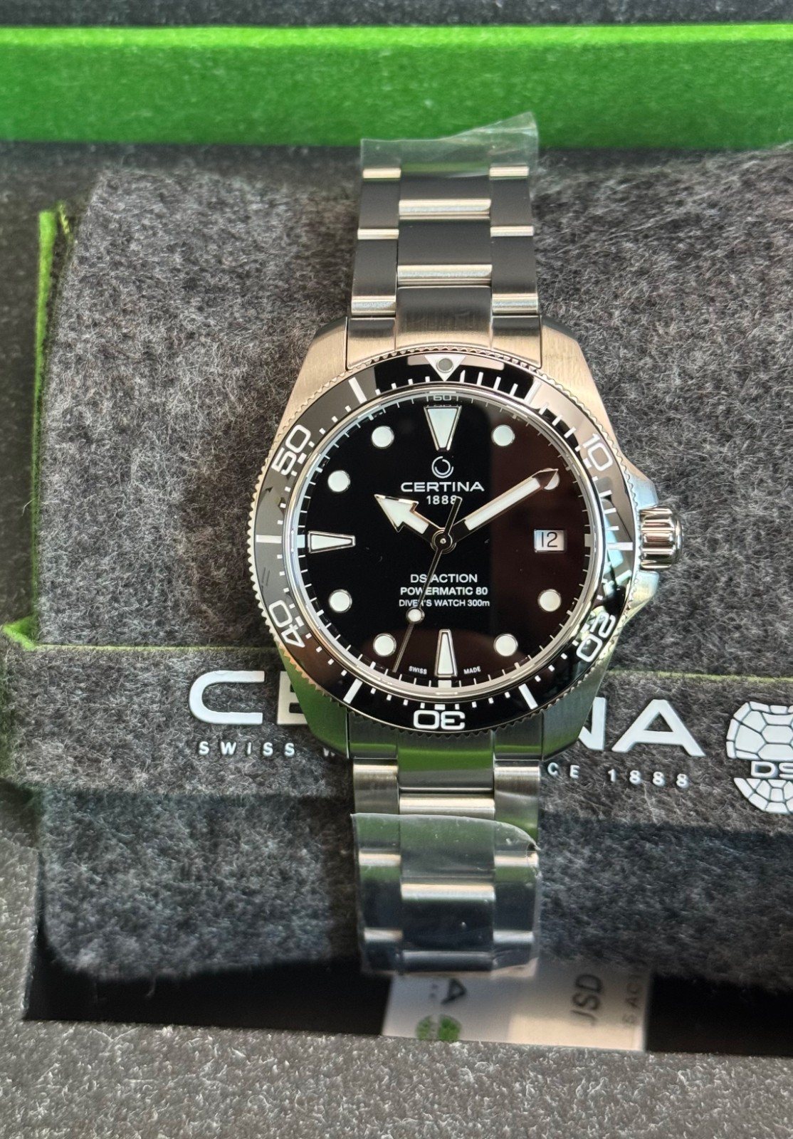 Certina DS Action Diver 38mm Powermatic 80 Black Dial Men’s Watch C0488071105100
