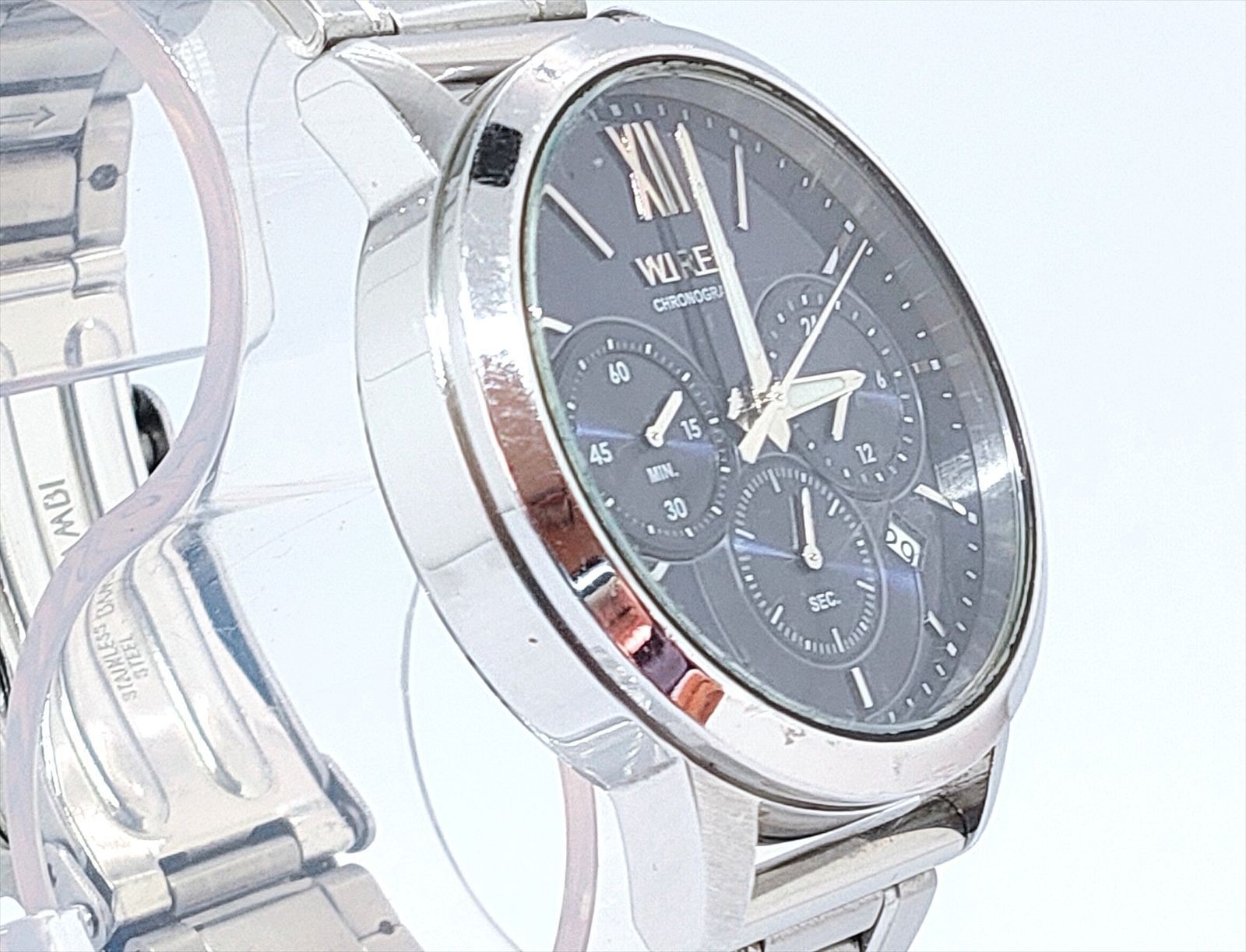 SEIKO WIRED VD53-KZB0 Chronograph Men’s Watch Blue Dial Quartz From Japan