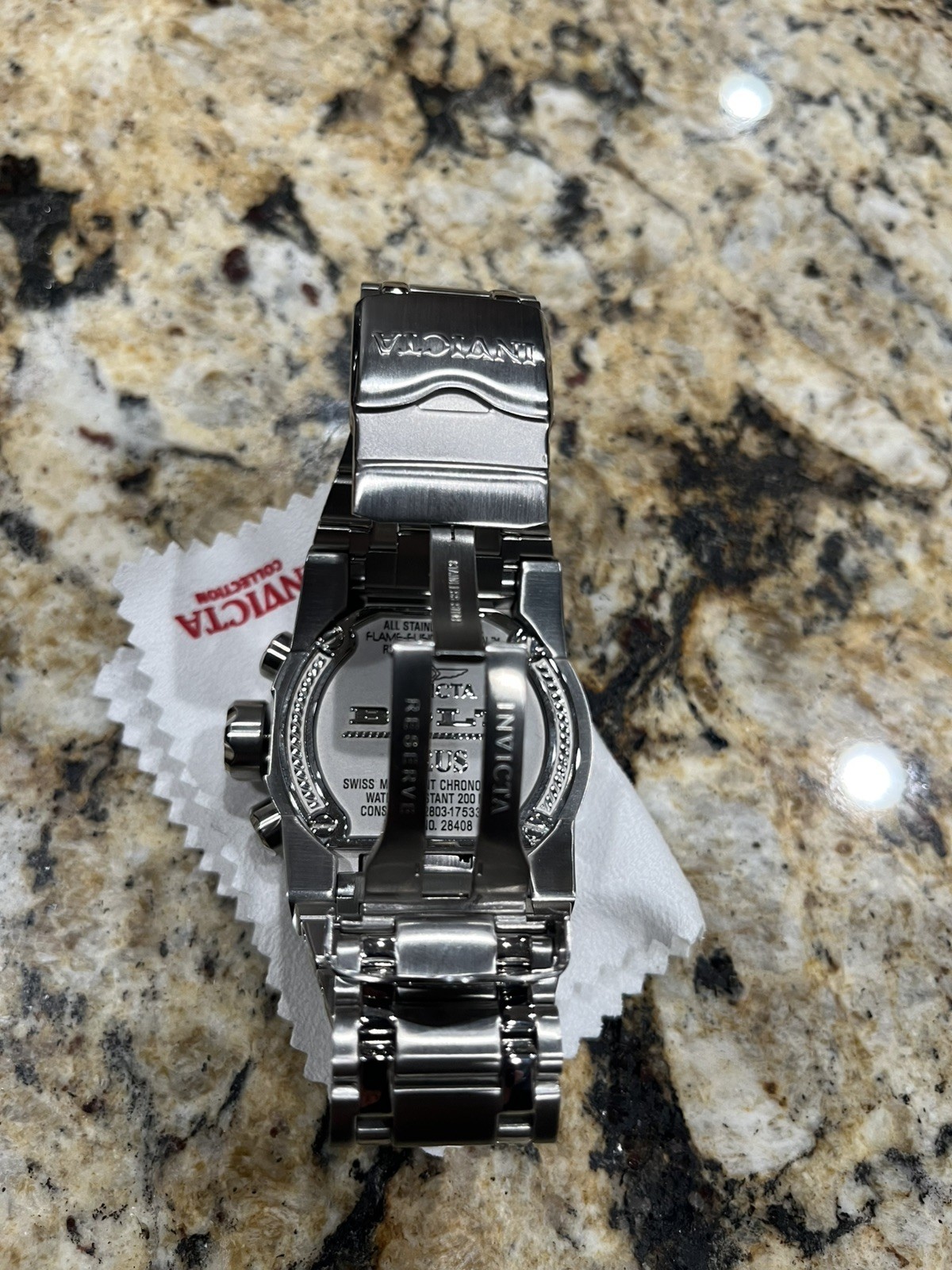 Invicta Reserve 52mm Bolt Zeus Magnum Swiss Z60/515 Dual Quartz Meteorite #28408