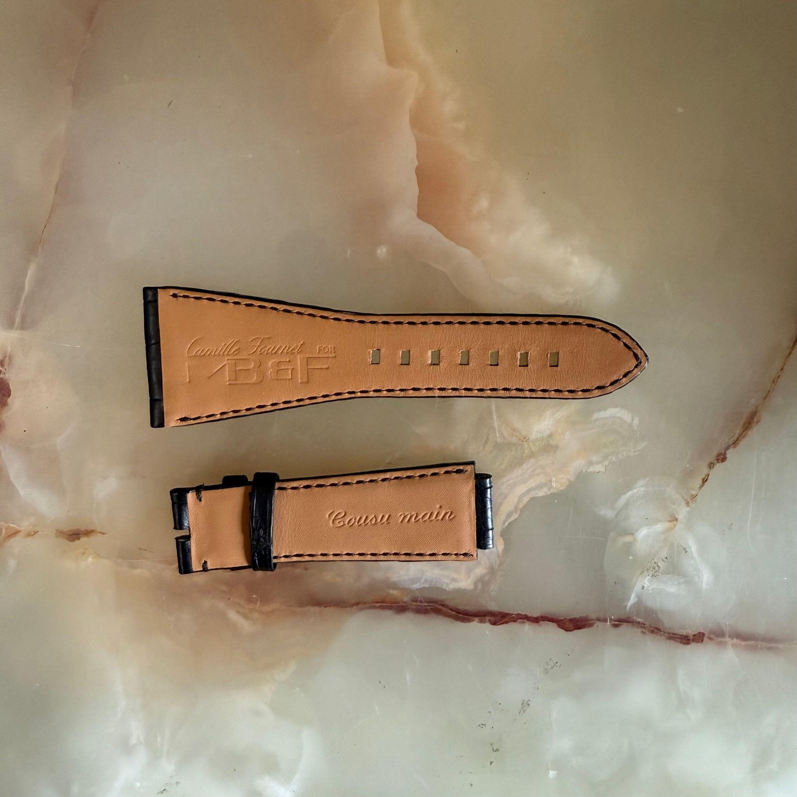 Authentic MB&F Dark Brown Alligator Watch Strap Band 25mm