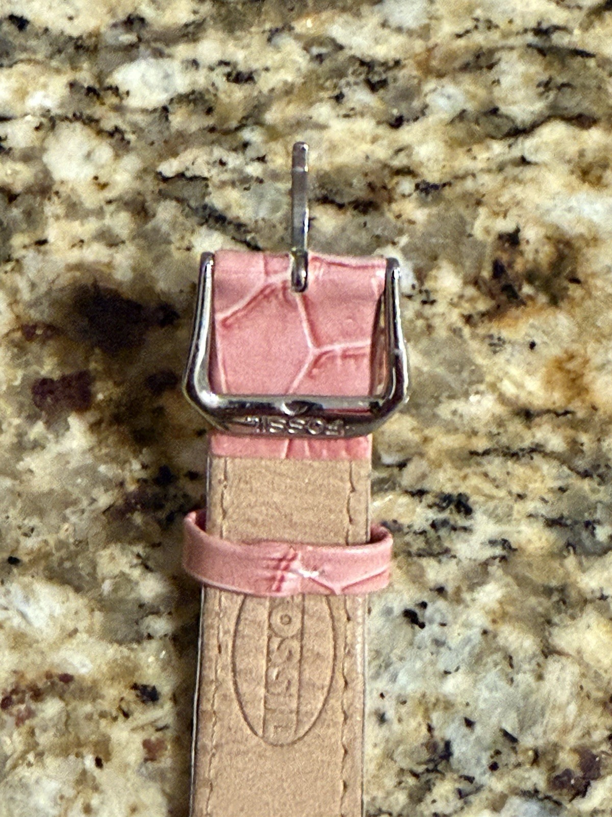 Fossil F2 Women’s Quartz Rectangle Watch Pink Dial/Leather Strap 30m WR