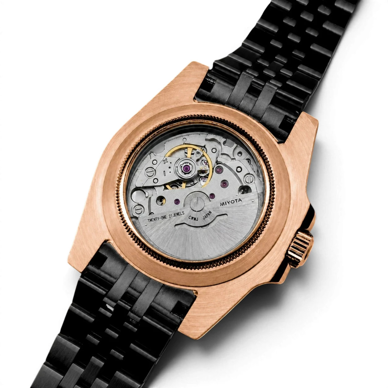 Fenice Subtrack SEA Automatic Watch Black Gold Void 10ATM Miyota