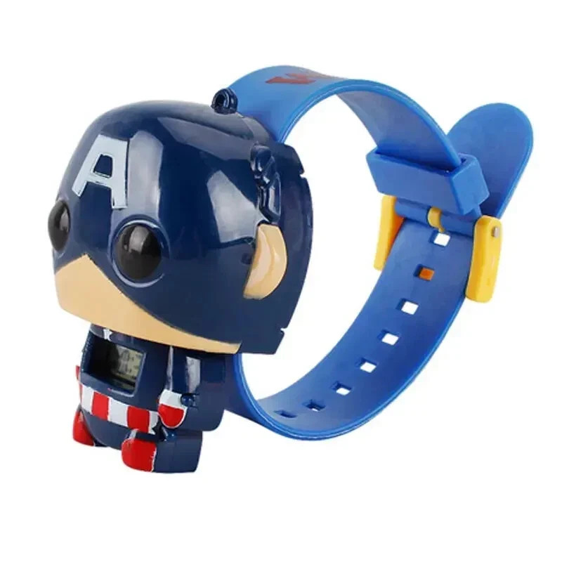 Superhero Comic Digital Wrist Watch Boys Girls Toy Gift Cartoon Adjustable 1pcs
