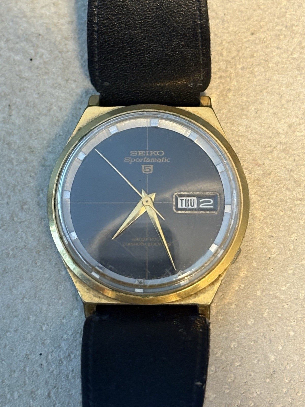 Vintage Seiko 6619-7010 Sportsmatic 5 Men’s Automatic Watch Leather Band RUNS!!