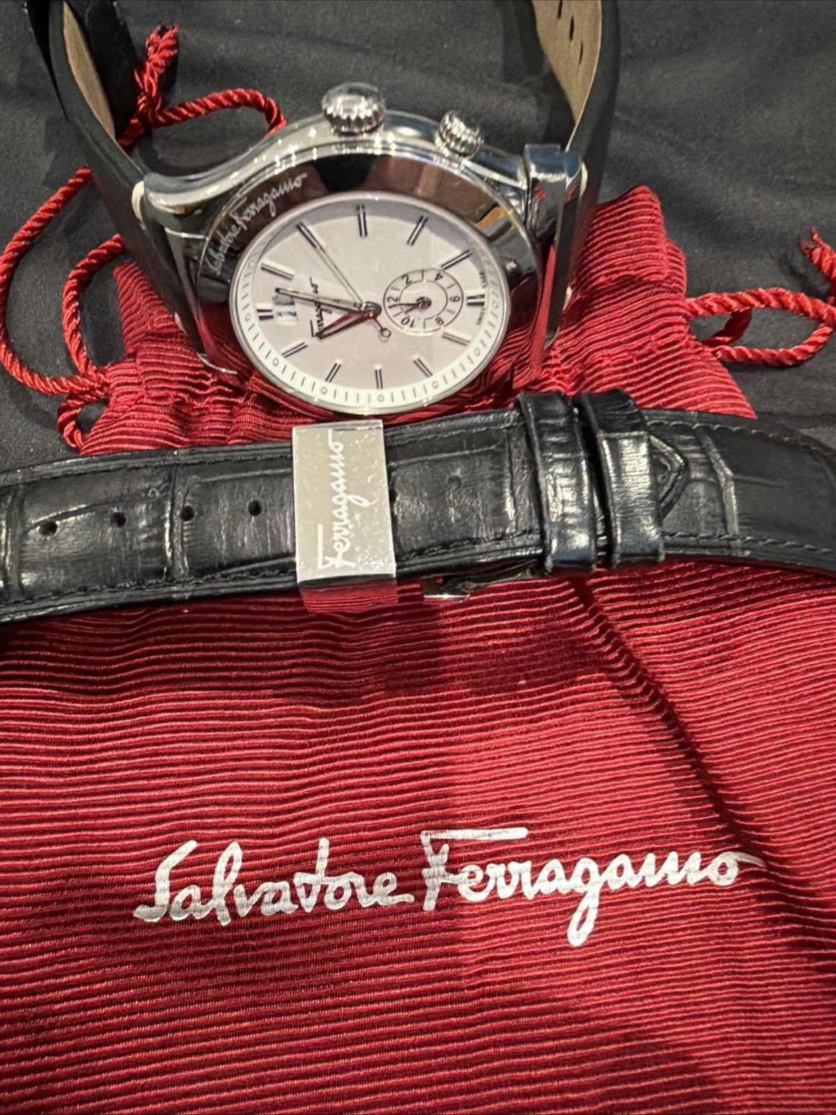 salvador ferragamo Men’s Quartz Movement Stainless Steel On A Leather Band ￼