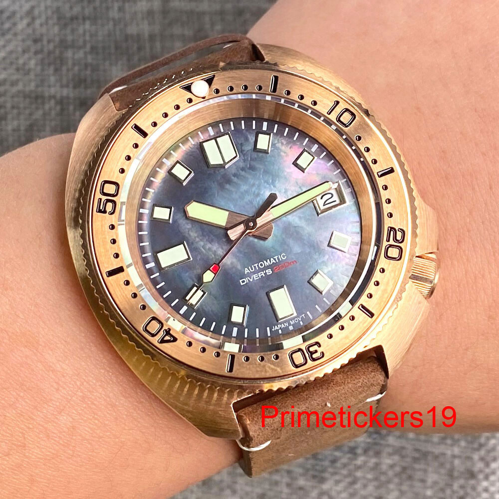 Tandorio NH35 MOP Dial Cusn8 Bronze 200M Men Automatic Dive Watch Sapphire Glass