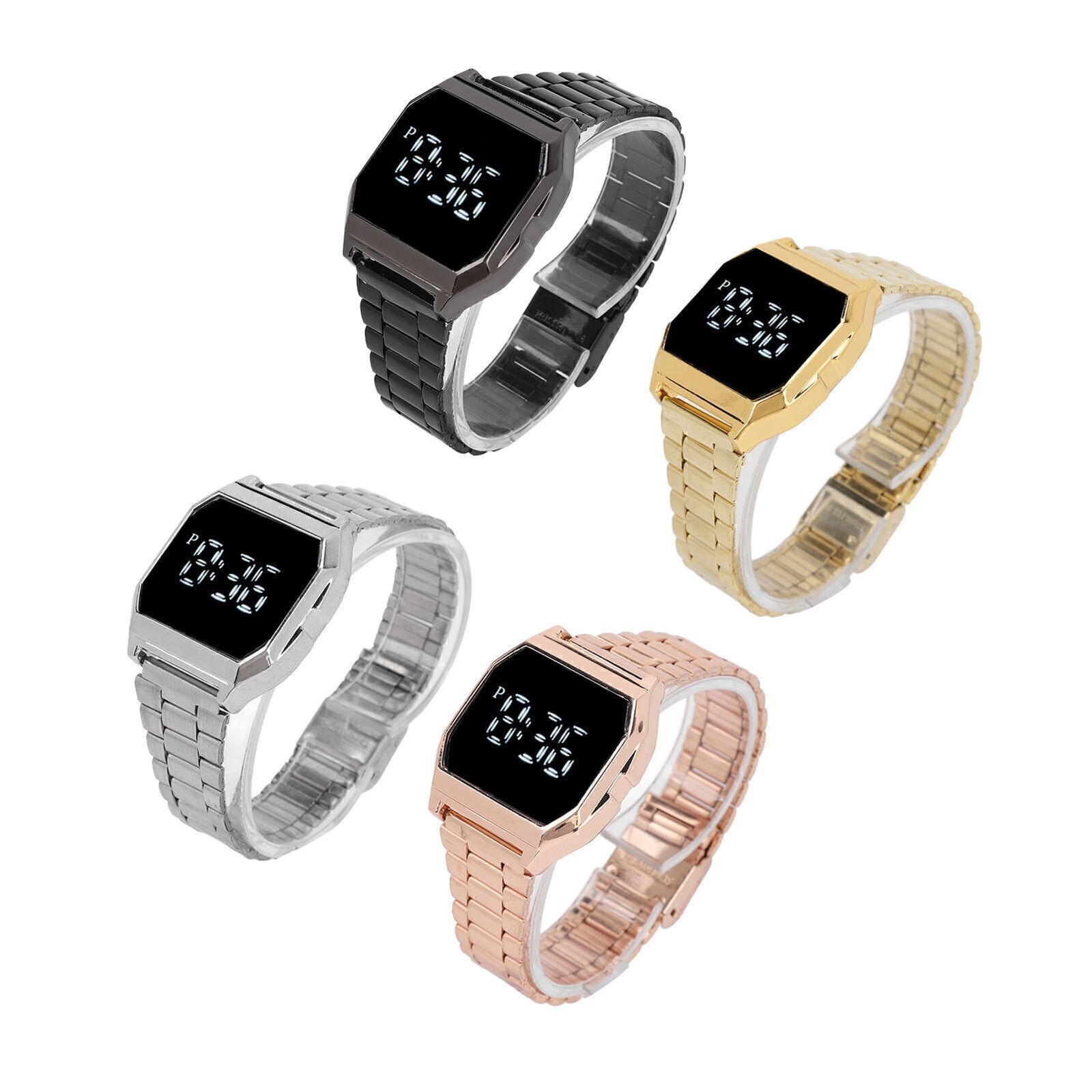 LED Watch for Student Tetragonum Digital Sports Watch with Folding Clasp Alarm