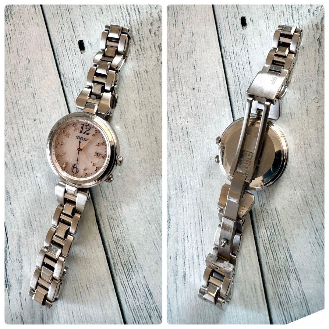 Rare SEIKO Lukia 1B35-0AD0 Titanium Solar Radio Watch 27mm 15cm 5.9in Working