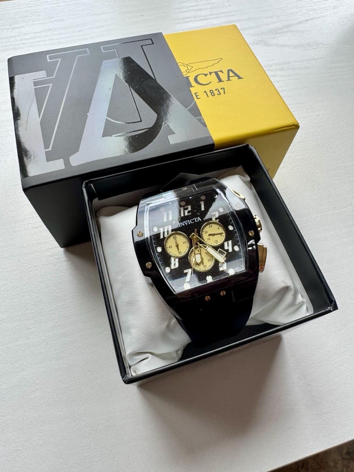 Invicta S1 Rally Vortce 49982 Men’s 47mm Chronograph Watch Black Gold New Box