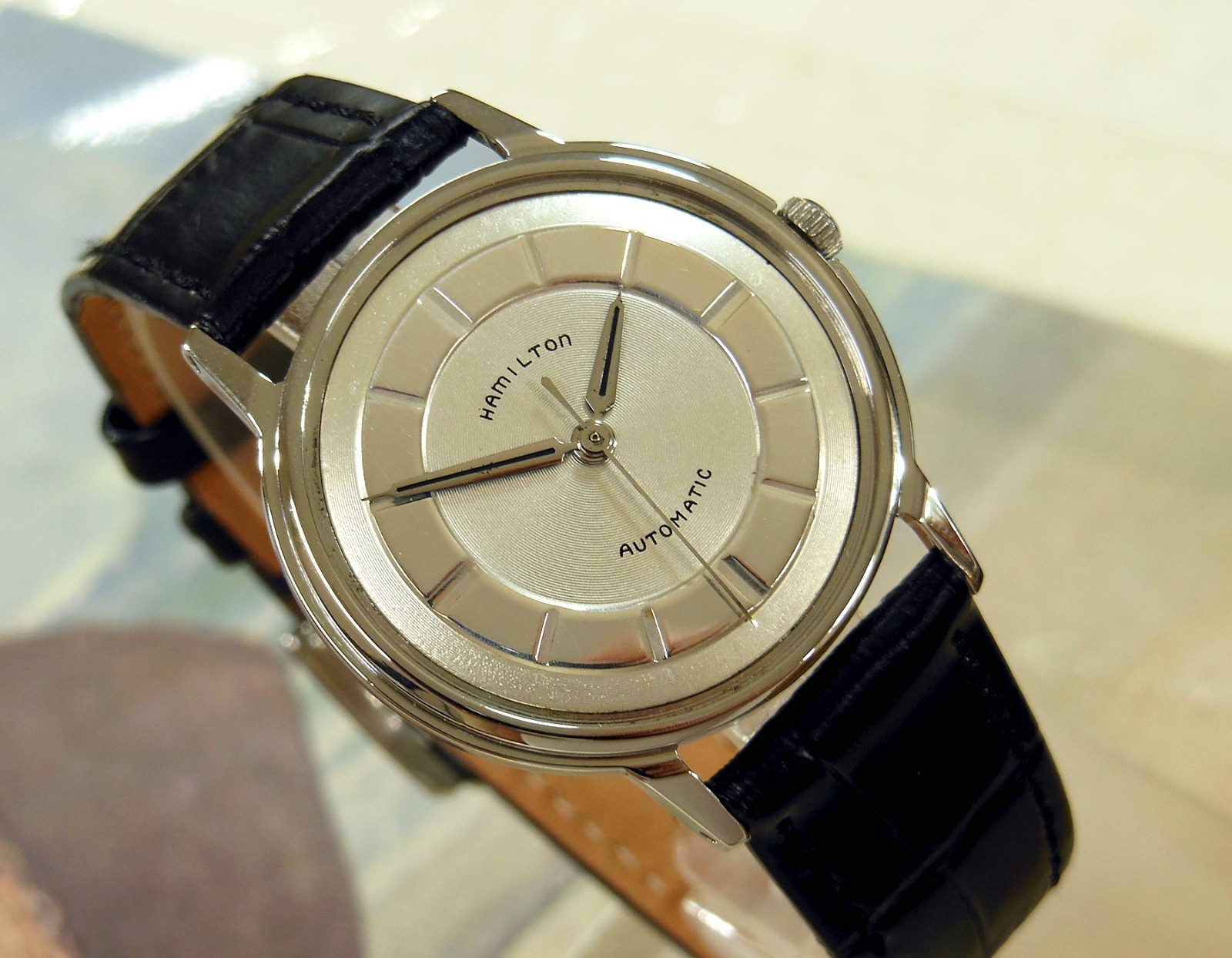 1950’s Vintage HAMILTON Automatic MICRO-ROTOR , Stunning SILVER Dial, Serviced
