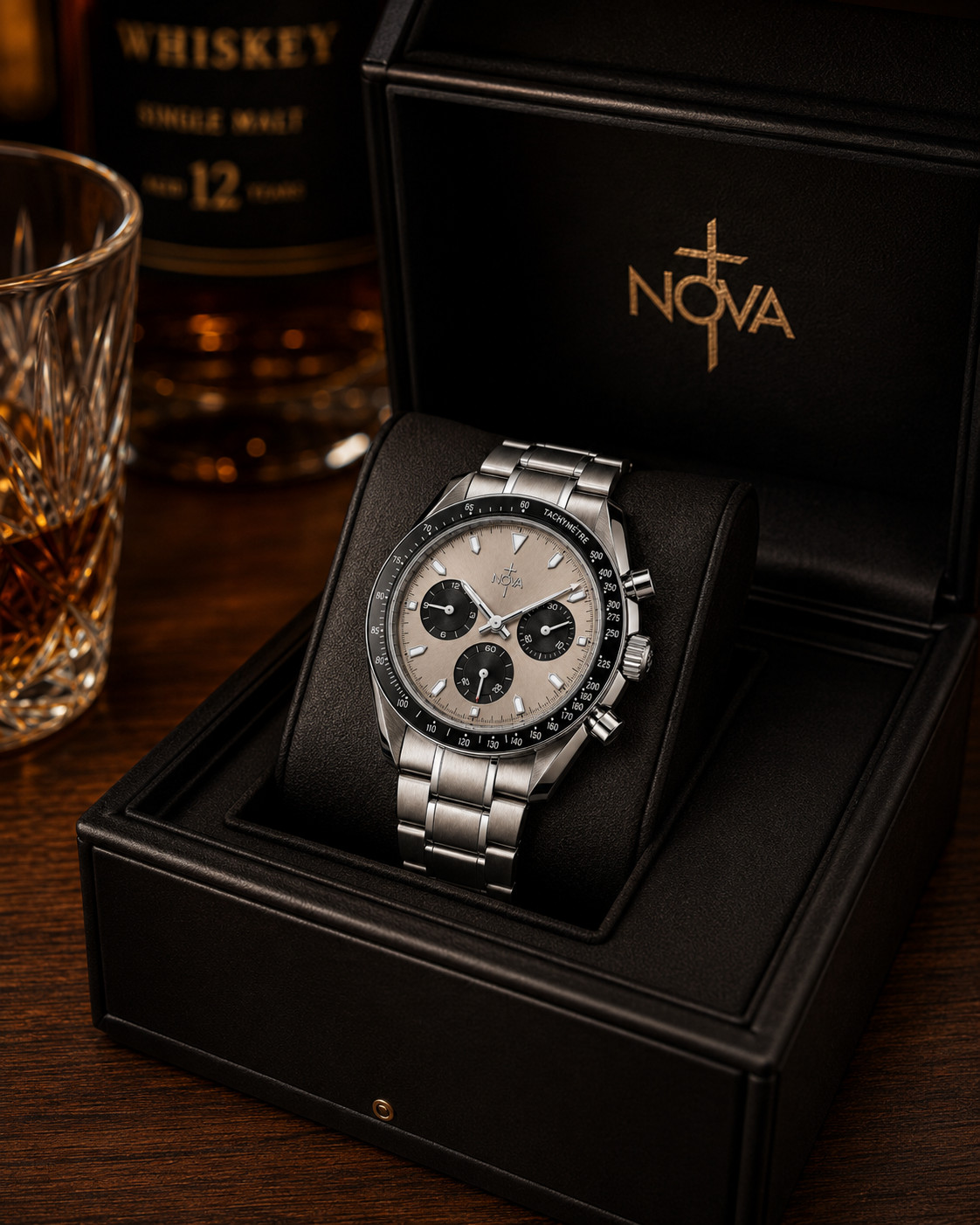 Nova Christian Sand Covenant Custom Watch Beige Dial Black Bezel