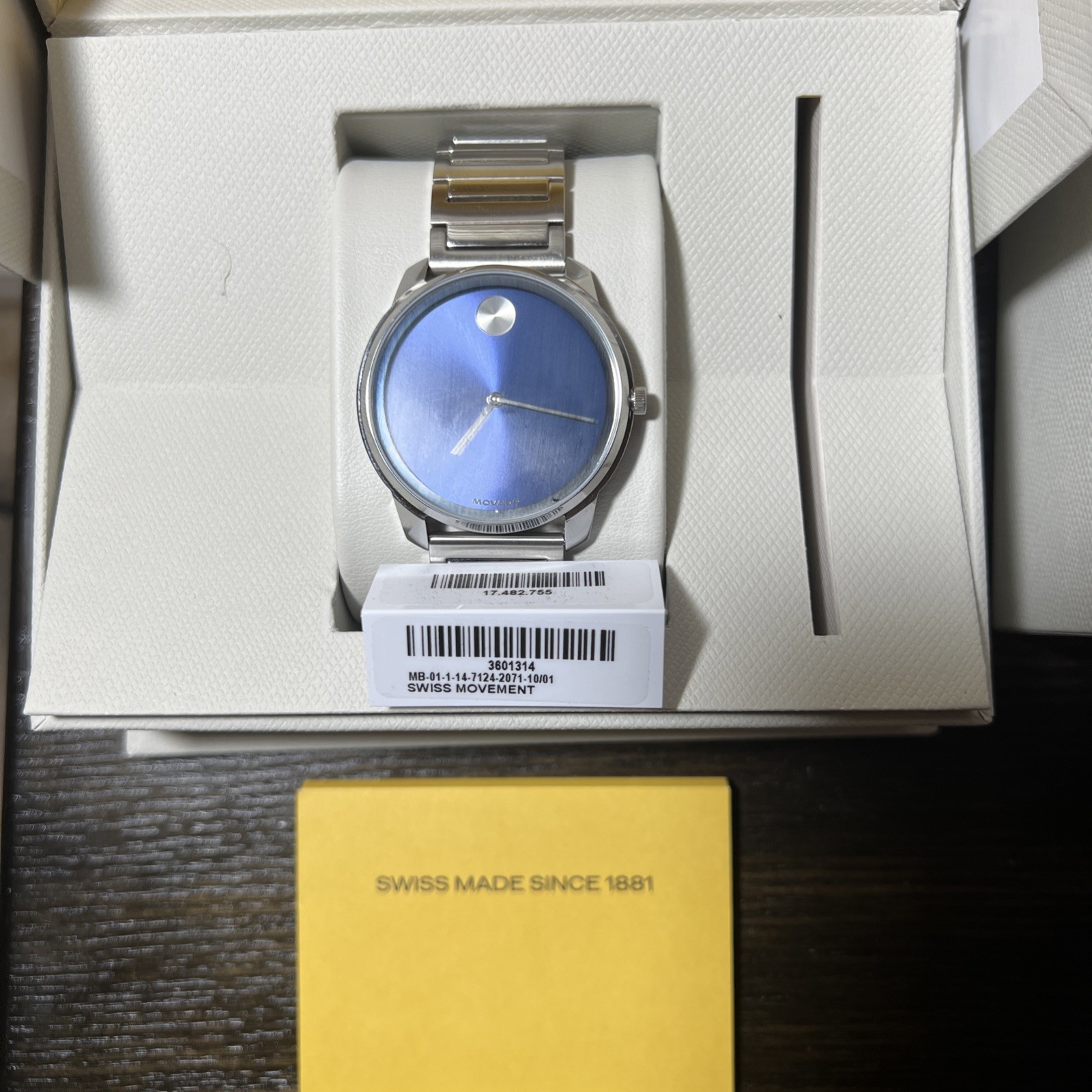 Movado 3601314 Men’s Bold Blue Dial Quartz Watch