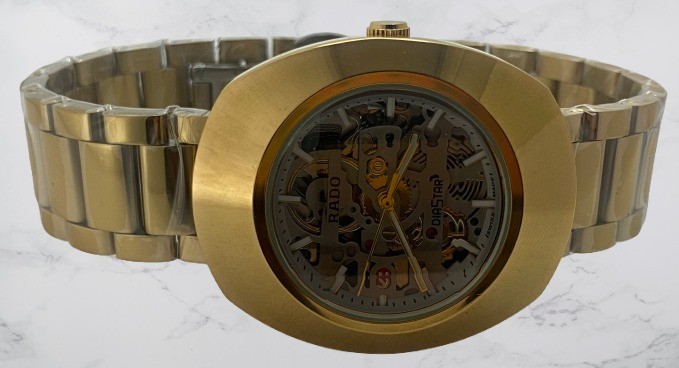 Refurbished Beautiful Gold-Tone Rado Diastar Skeleton Automatic Working Watch