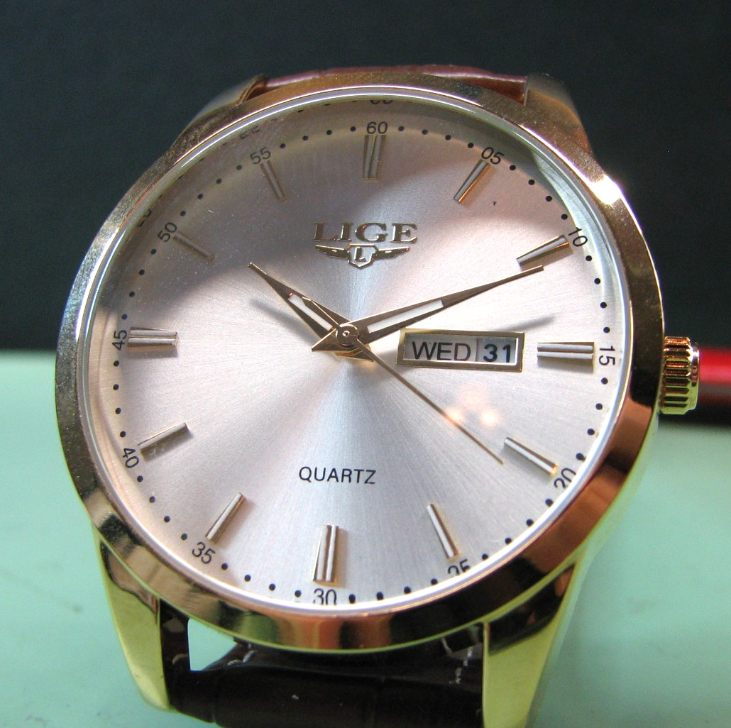 Lige Quartz Day & Date Watch