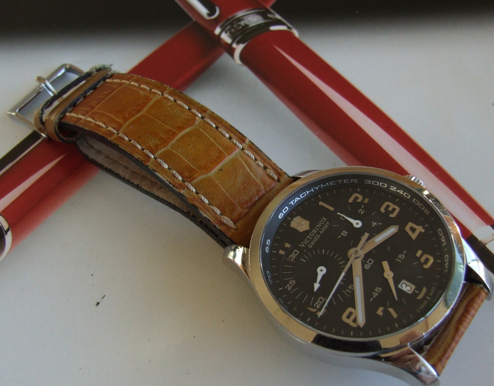 VictorINOX SWISS ARMY+Men’s ALLIANCE CHRONOGRAPH+Sapphire+42mm+OEM Leather Band