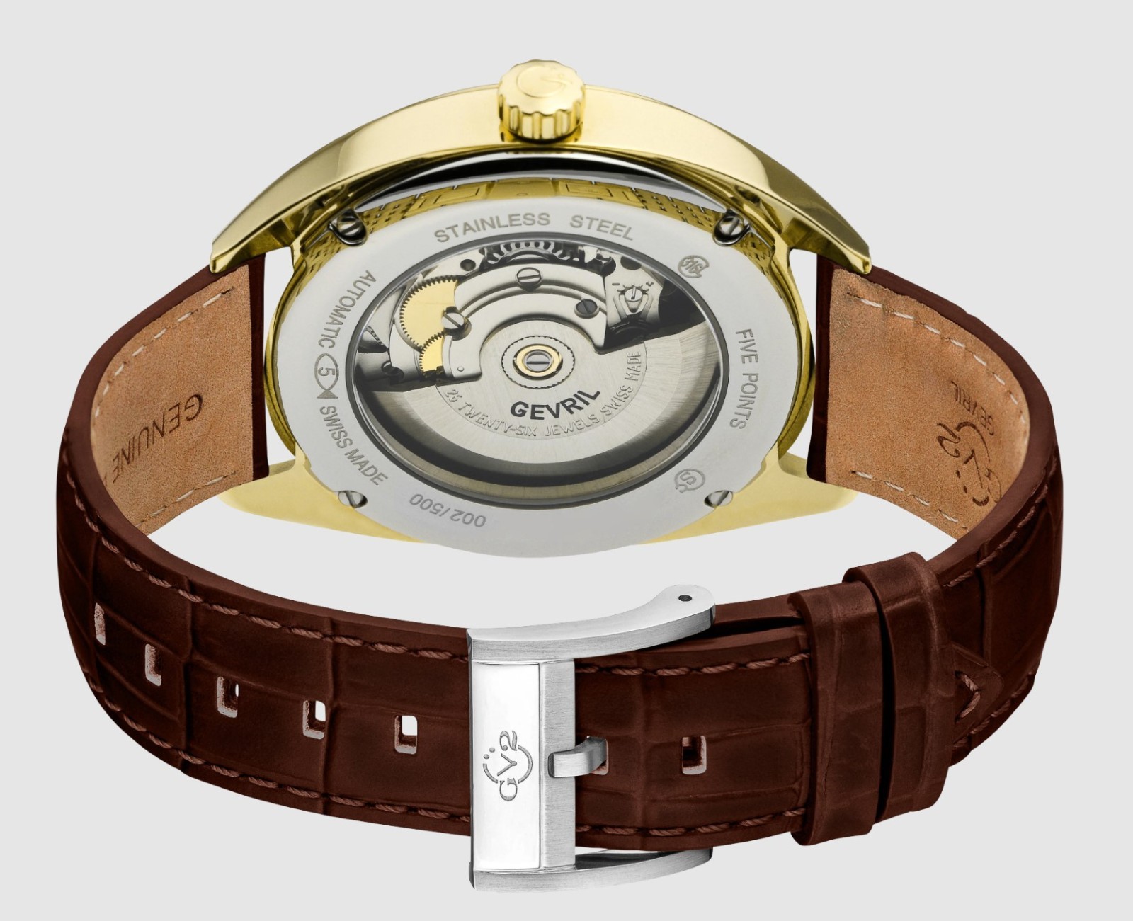 Gevril 48704A Men’s Five Points Swiss Automatic Watch 40mm
