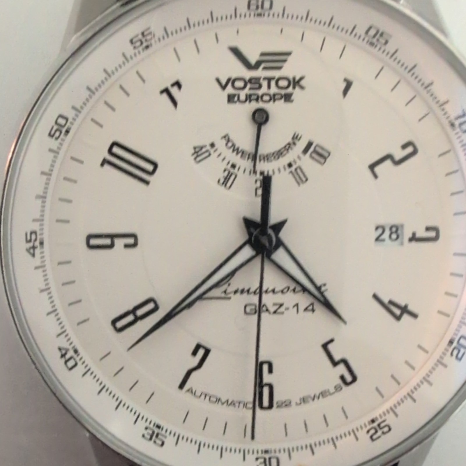Vostok Europe Limousine GAZ-14 Automatic 22J White Dial Power Reserve Date
