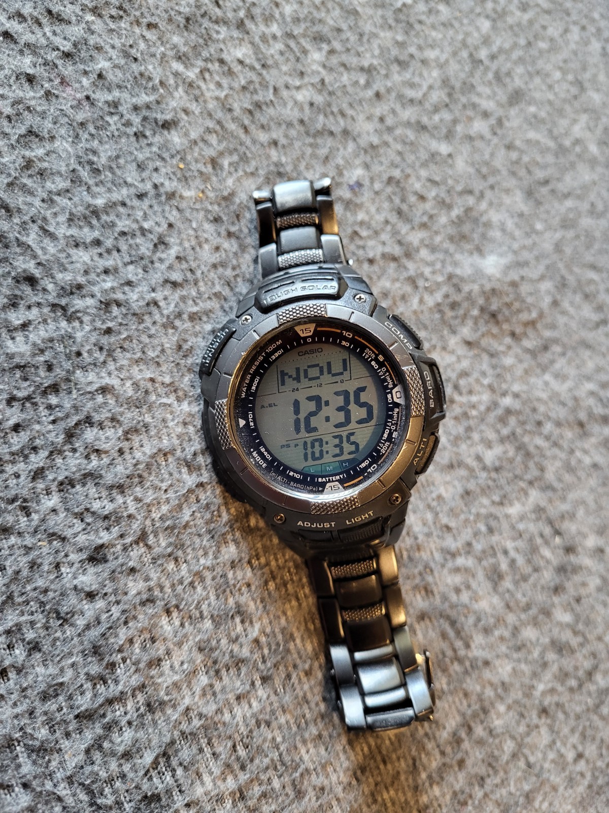 CASIO PRO TREK TOUGH SOLAR DIGITAL WATCH PRG-80YT BLACK 10 BAR – TITANIUM-WORKS!