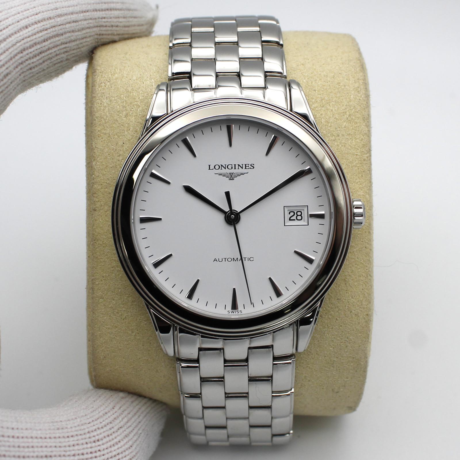 Longines Flagship 38.5mm Steel White Dial Automatic Mens Watch L4.974.4.12.6