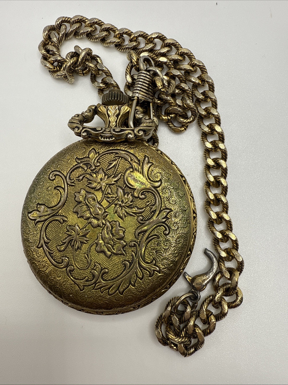 Disney Vintage Mickey Mouse Pocket Watch Manual Wind Swiss Skeleton – READ DESCR