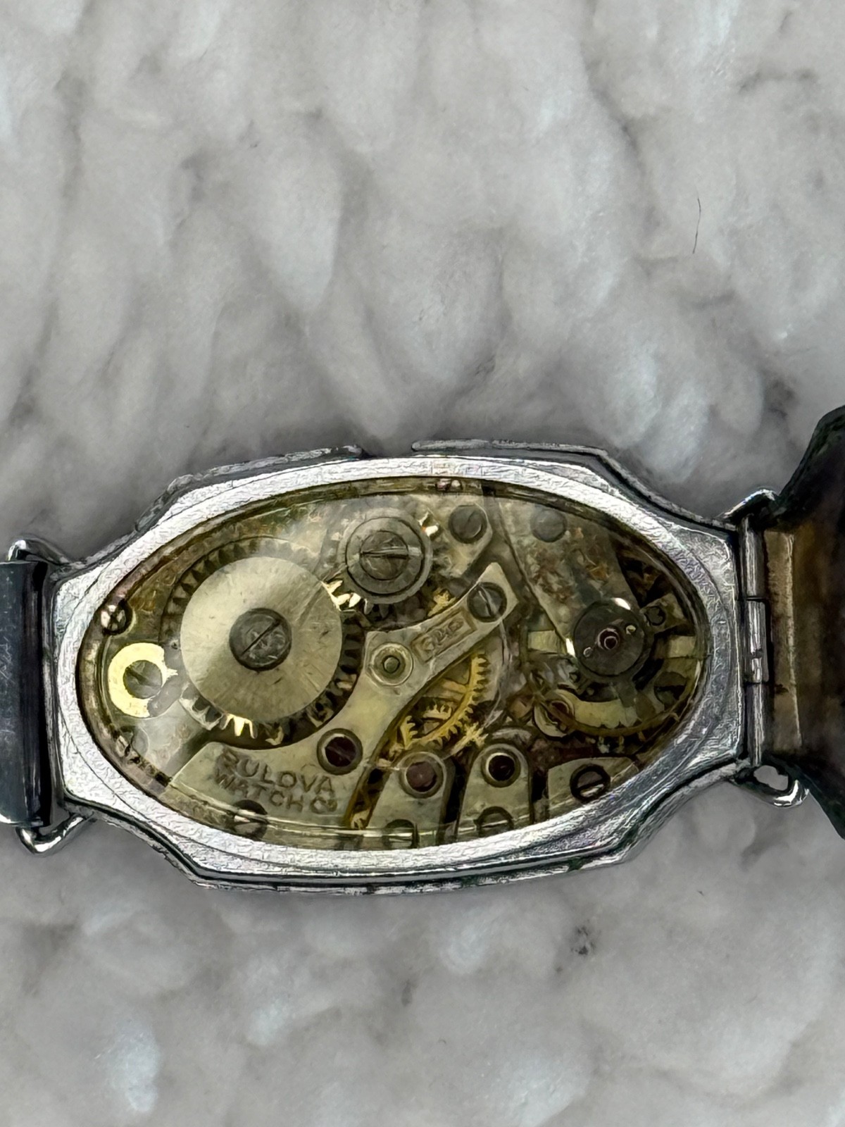 Vintage 1929 Ladies Bulova “Miss Liberty” wristwatch with emeralds