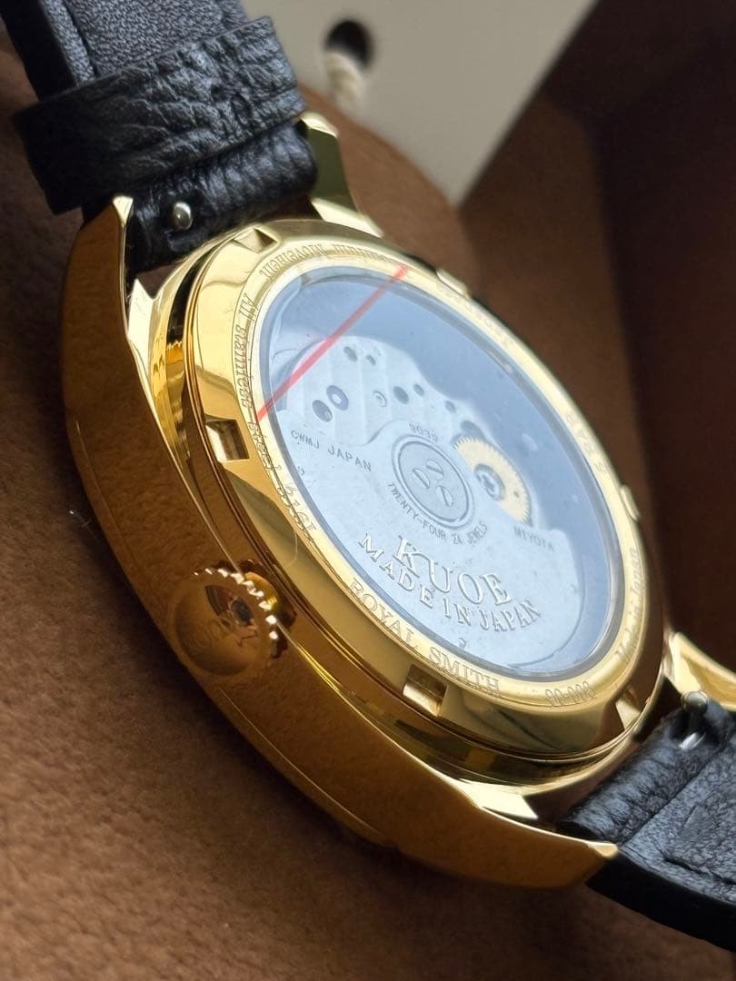 KUOE Kyoto Royal Smith 90-008 Automatic Watch Gold Tone Ivory Dial Unused Box
