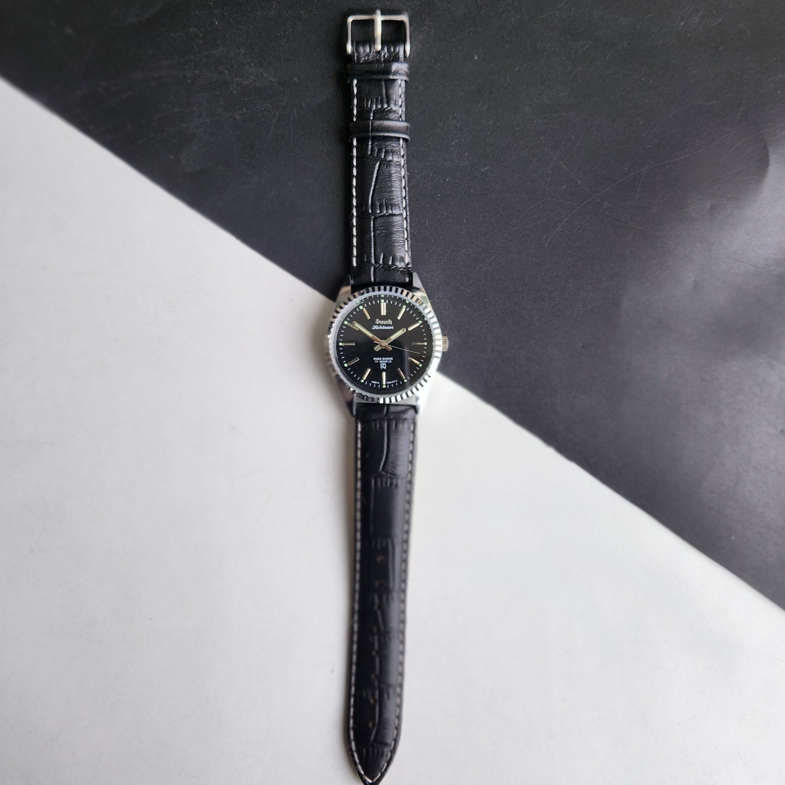 Vintage HMT Kohinoor Fluted Bezel Mechanical Hand Winding Wrist Watch A15