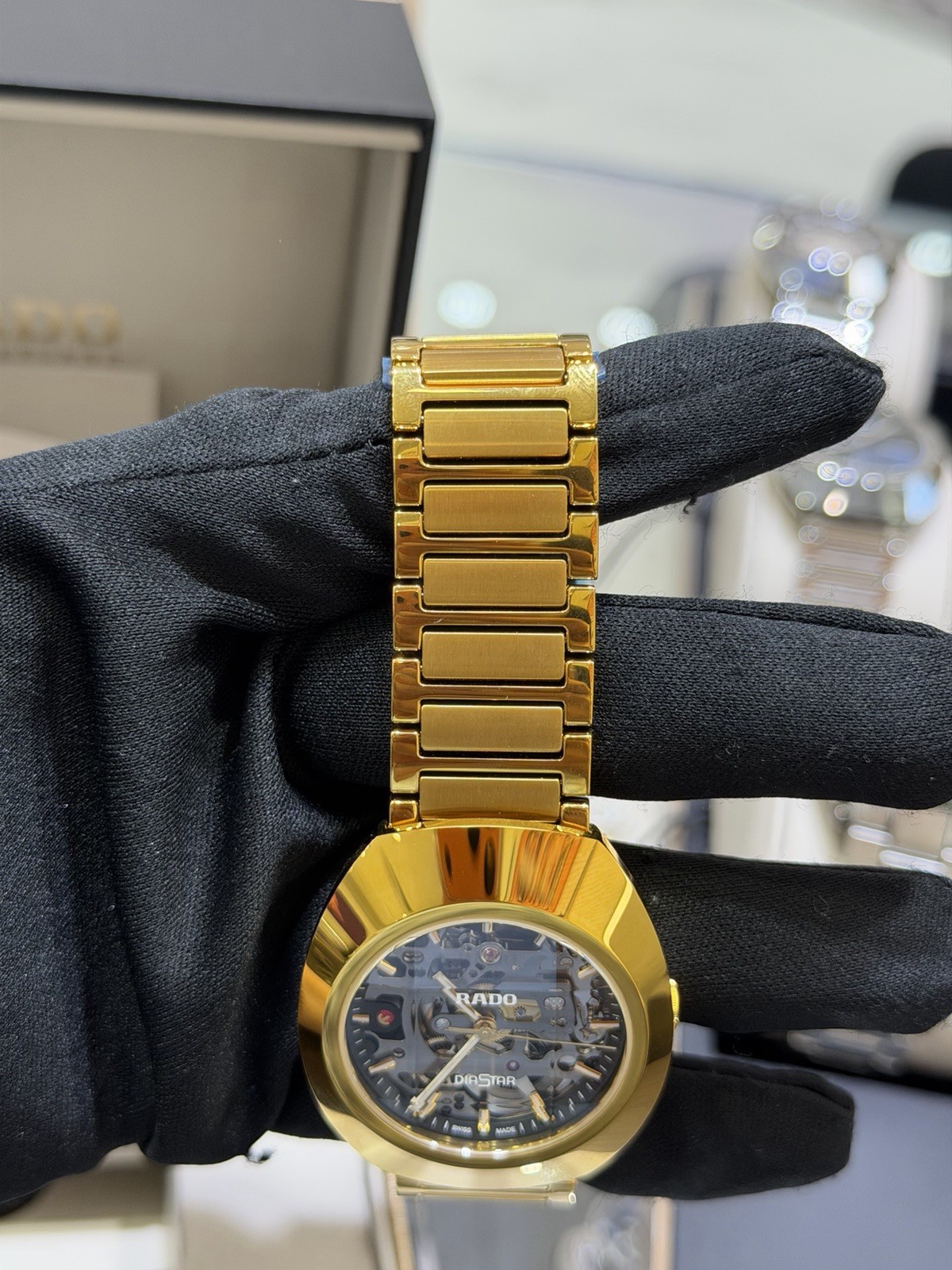 New Rado Original Automatic DiaStar Skeleton Yellow Gold Men’s Watch R12164153