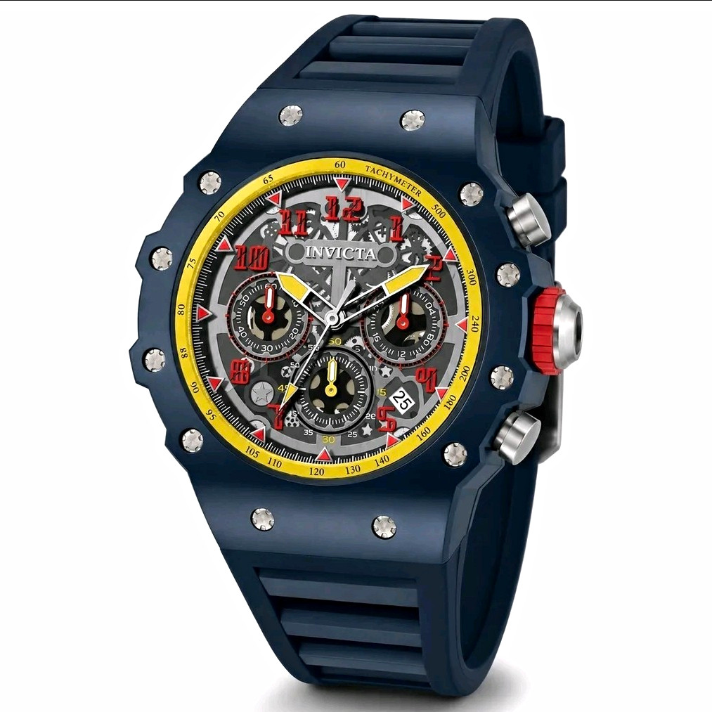 Invicta Bolt Men’s Quartz Analog Chronograph Tachymeter Date Blue Strap