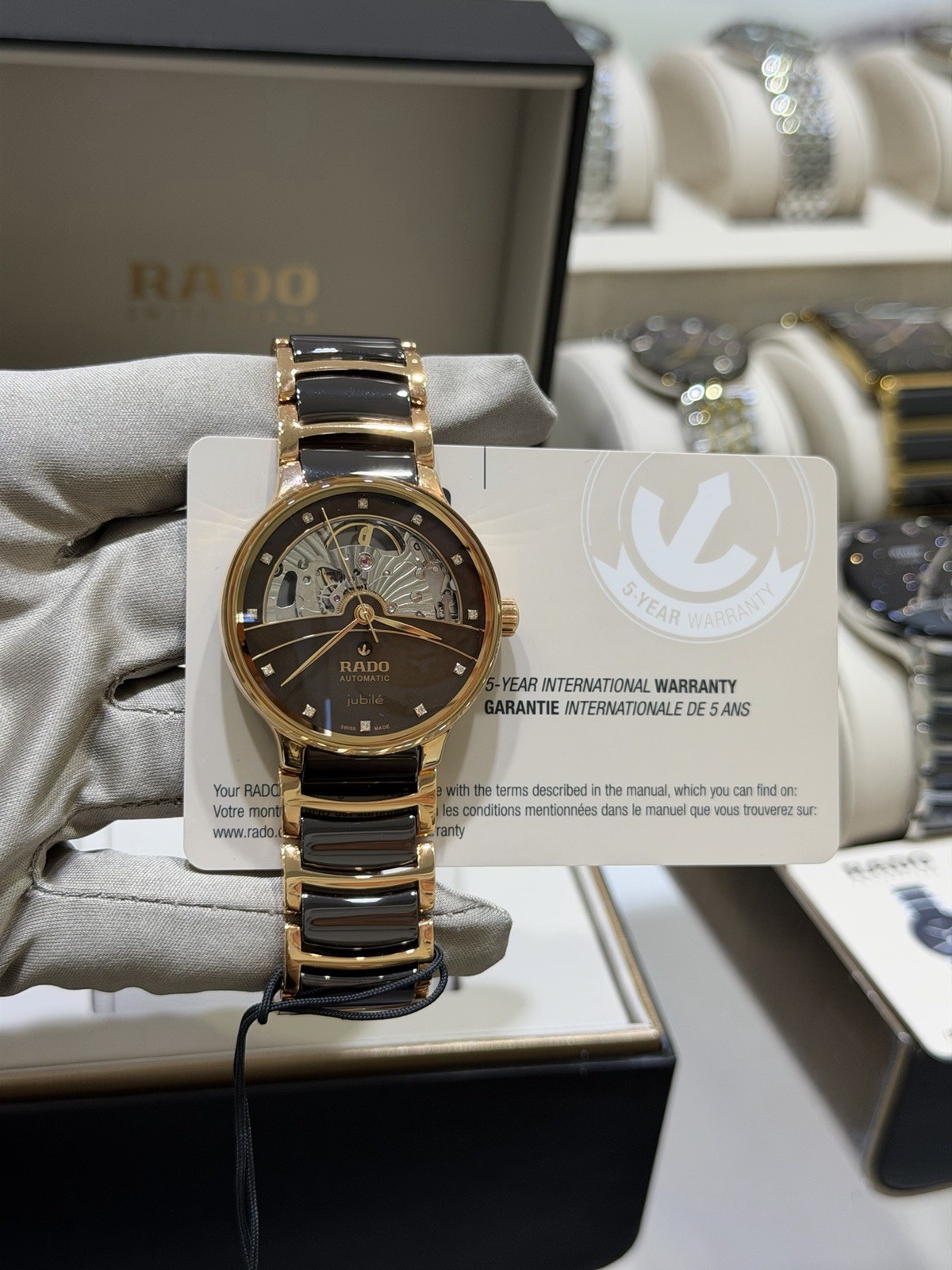 New Rado Centrix Automatic Diamonds OpenHeart Brown Dial Women’s Watch R30029902