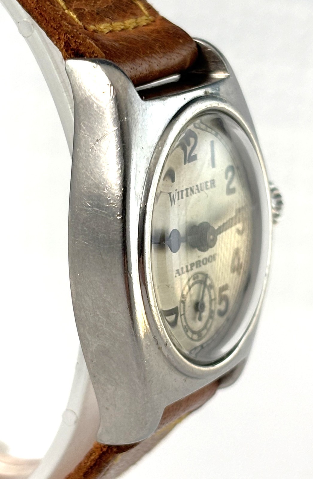 Vintage Wittnauer Allproof Contracid Stainless Steel Mens Watch Cal.56 7J 1940