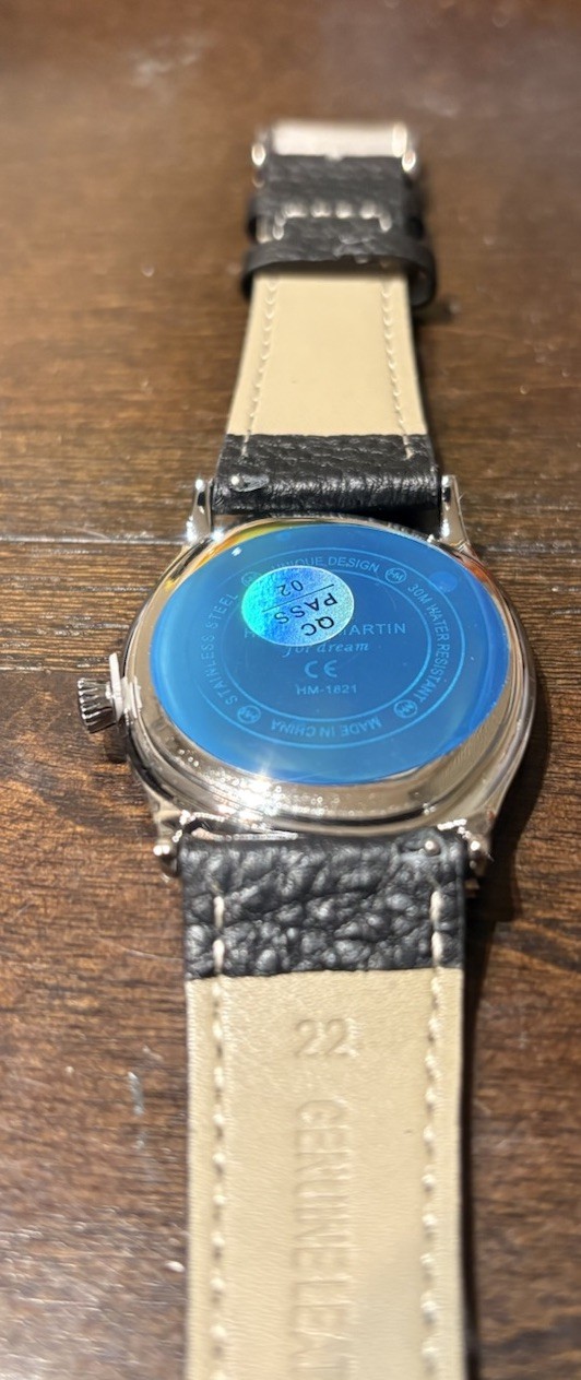 Hannah Martin 40mm Silver Black Quartz Watch 7mm Thin Homage To Berneron Mirage