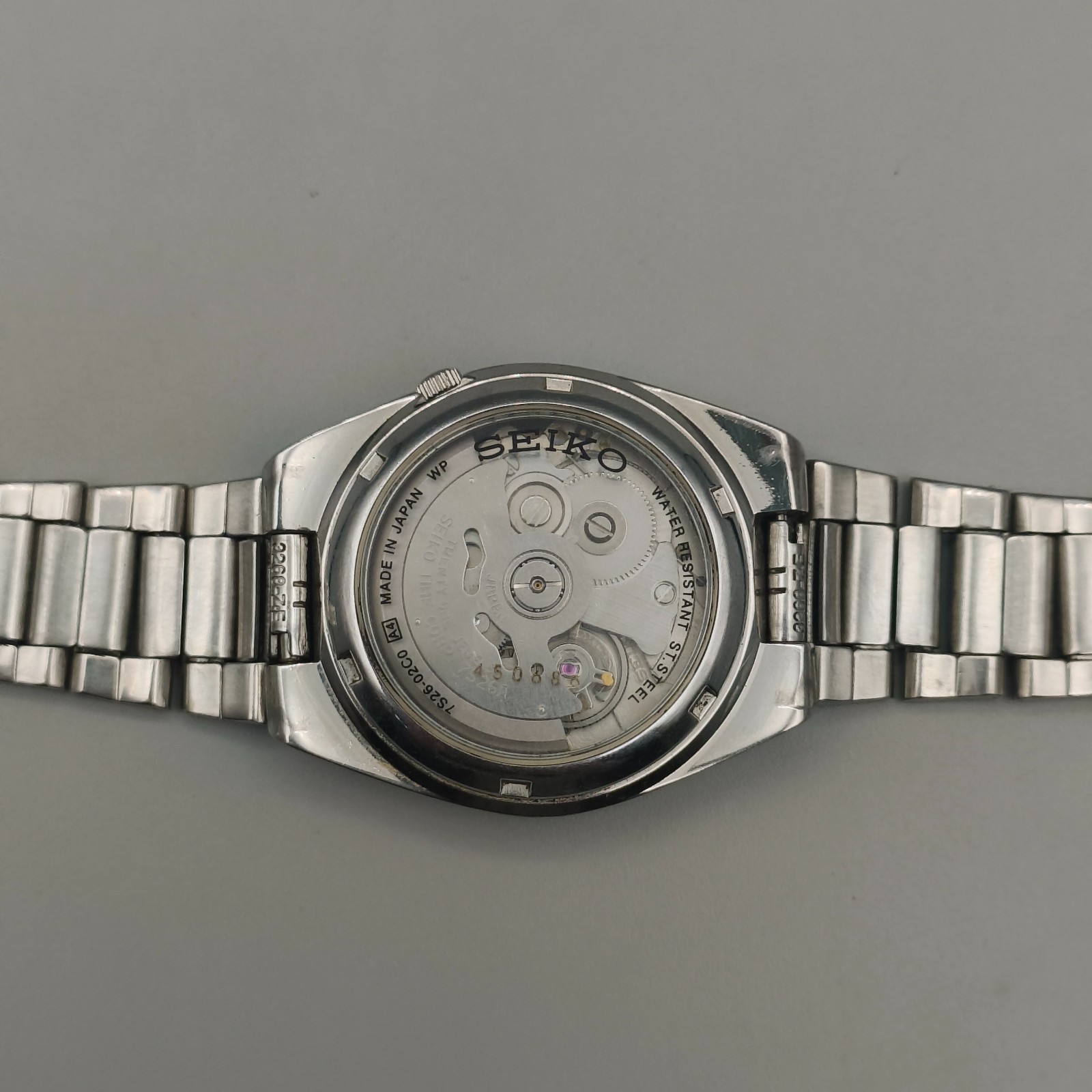 Vintage Seiko 5 Automatic 7S26 Golden Railway Time Watch Japan
